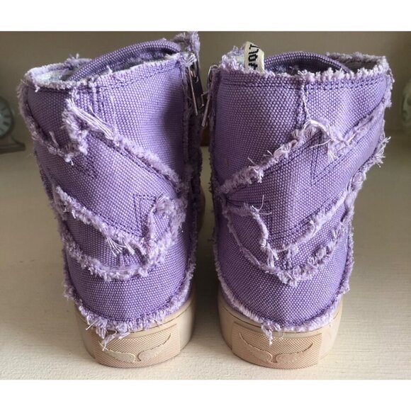 NIB ZADIG & VOLTAIRE WOMENS HIGH FLASH DISTRESSED CANVAS BOOMERANG SIZE 7 US - Picture 11 of 12